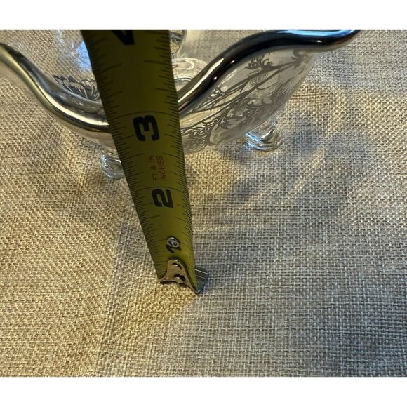 Silver City Flanders 3-Toed Footed Bowl Poppies Silver Overlay Candy Vintage - Picture 14 of 14